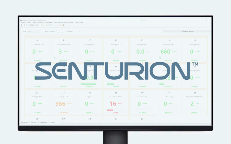 Senturion S950 SCADA software for mining, tunneling, post blast re-entry monitoring, control, and planning