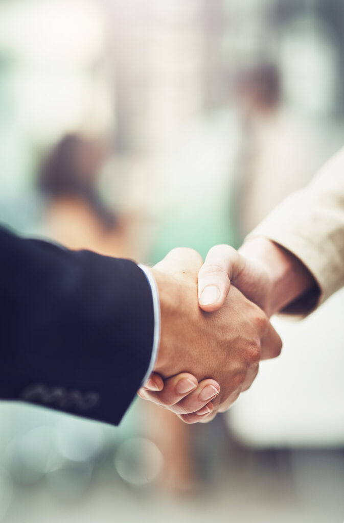 Welcoming handshake